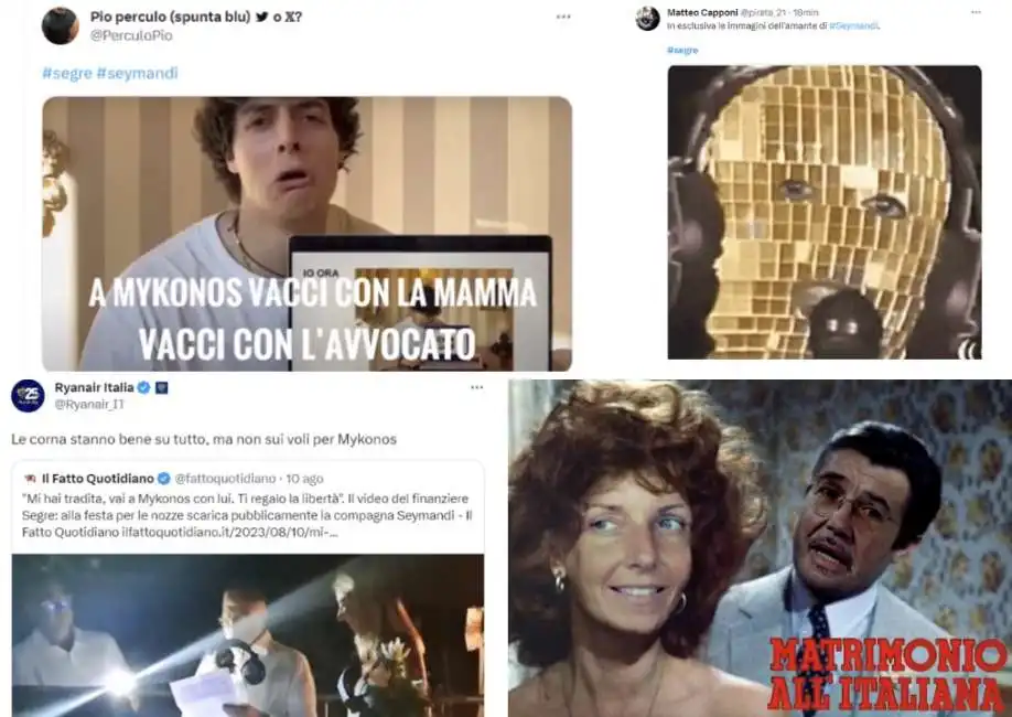 massimo segre e cristina seymandi tweet meme 