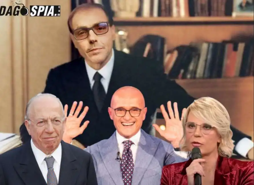 pier silvio berlusconi maria de filippi alfonso signorini fedele confalonieri 