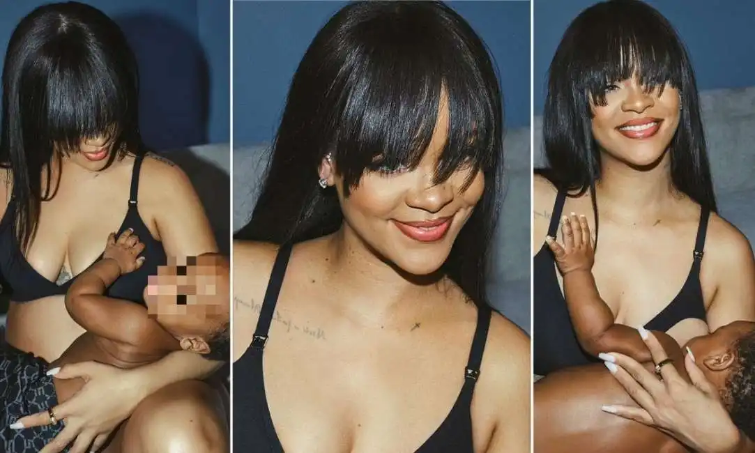 rihanna allatta il figlio rza