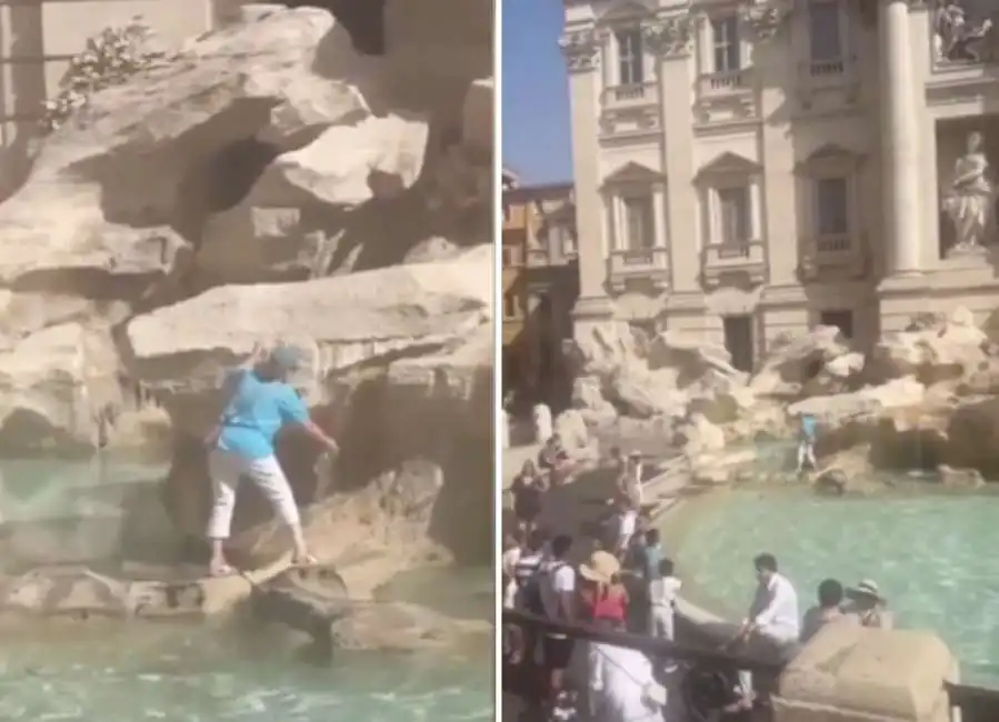 turista fontana di trevi