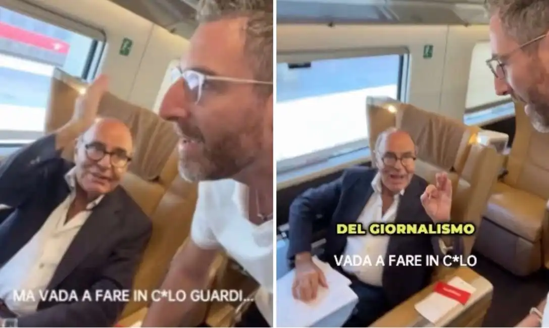 bruno vespa contestato in treno