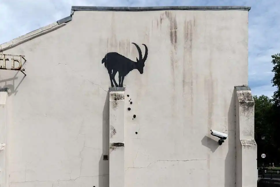 capretta su un muro a londra - opera di banksy