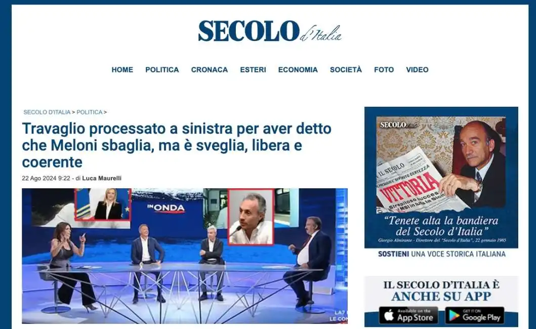 il secolo ditalia difende travaglio d'italia d italia 