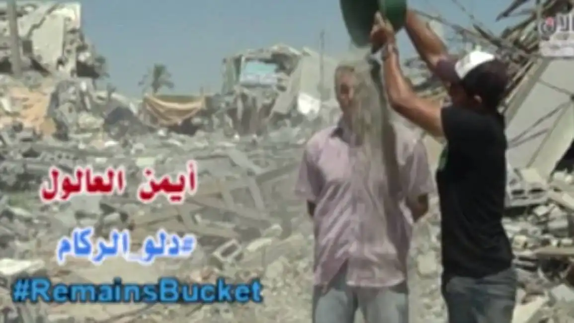 la sfida palestinese con le macerie ice bucket challenge gaza