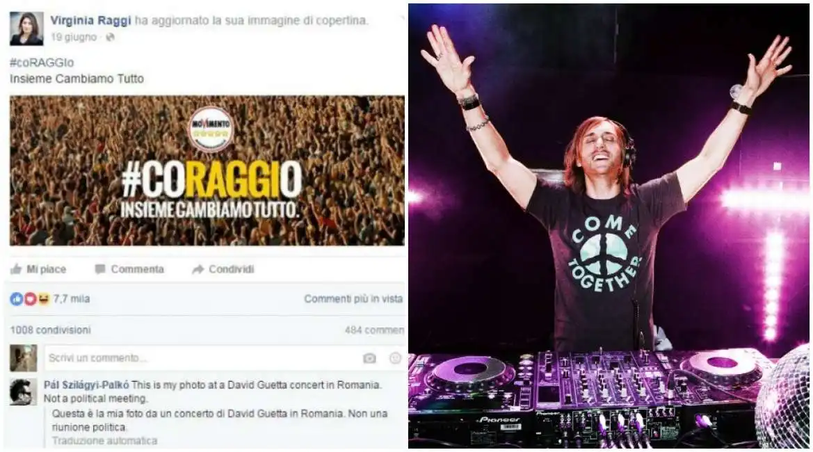 virginia raggi david guetta