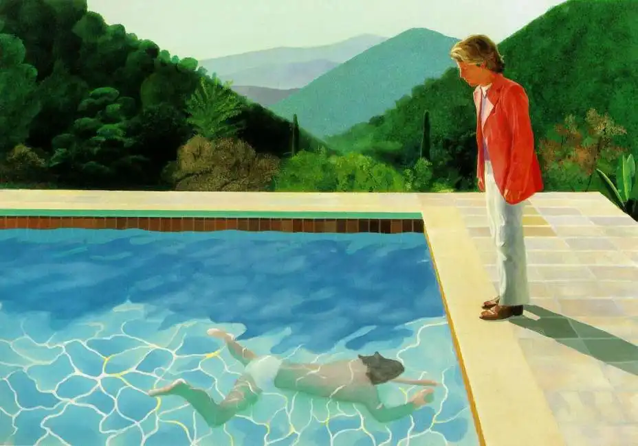 david hockney - pool with two figures