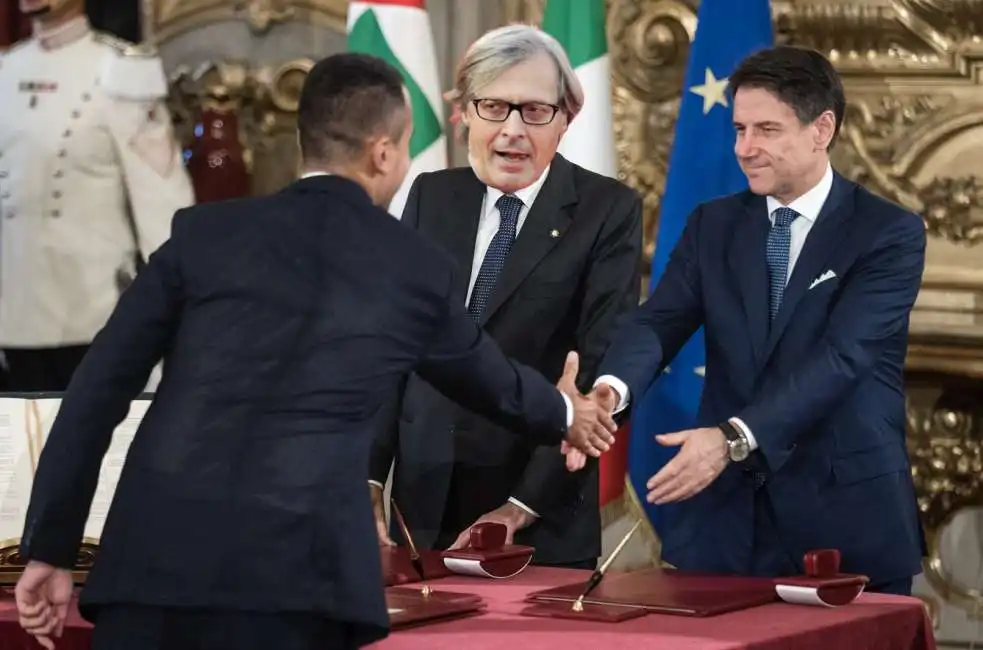 luigi di maio vittorio sgarbi giuseppe conte