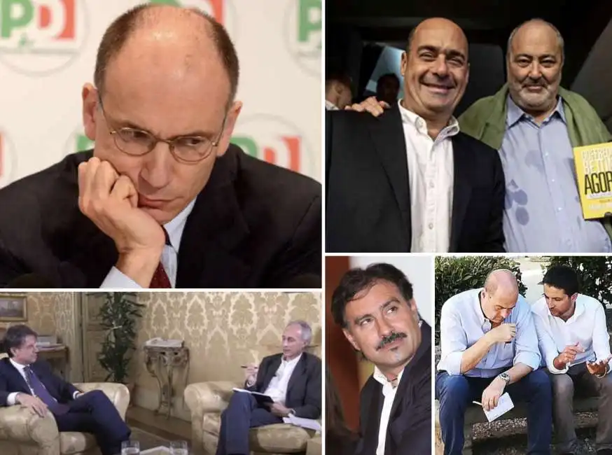 enrico letta giuseppe conte marco travaglio marco furfaro nicola oddati zingaretti goffredo bettini