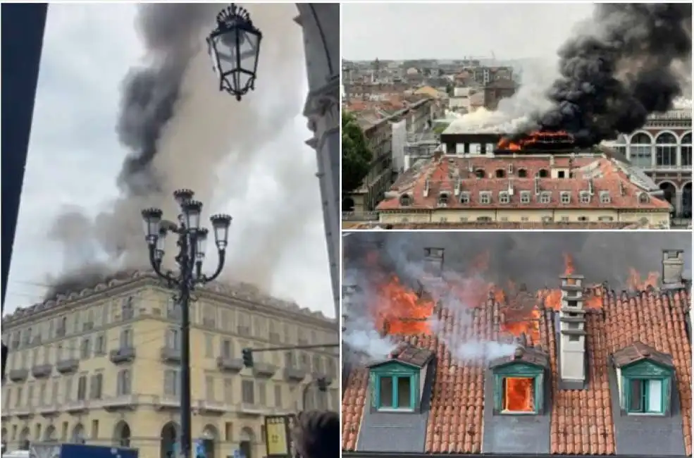 incendio in un palazzo in centro a torino porta nuova piazza carlo felice