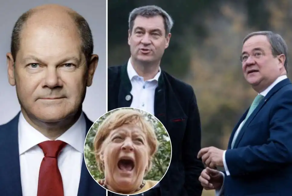 olaf scholz markus soder armin laschet angela merkel