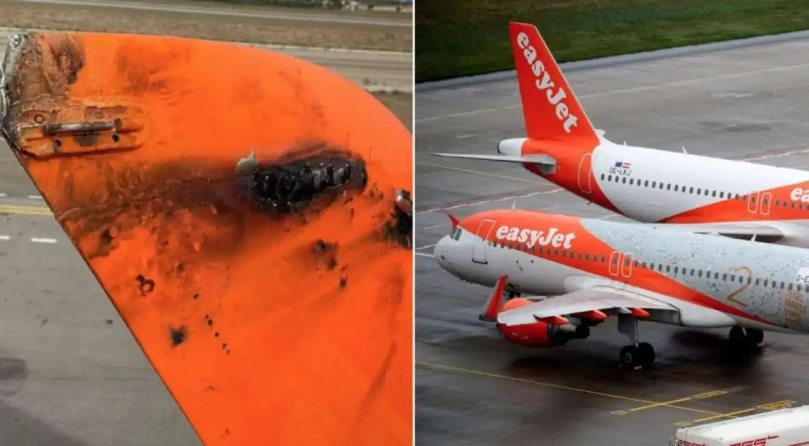 aereo easyjet colpito da un fulmine