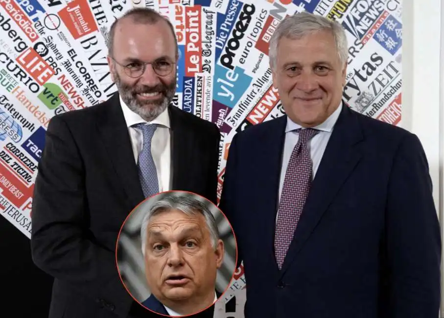 antonio tajani  viktor orban manfred weber