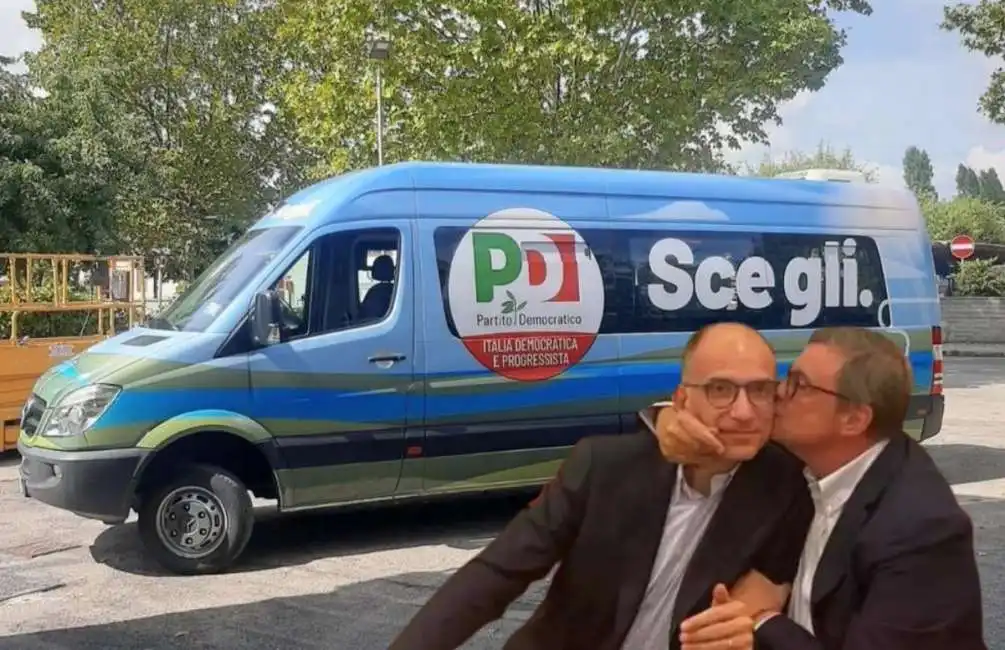 enrico letta carlo calenda bus elettrico pd 