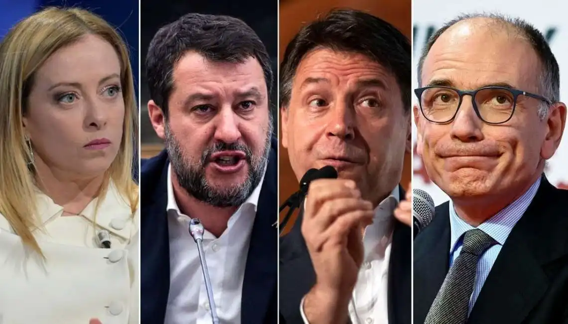 giorgia meloni matteo salvini giuseppe conte enrico letta