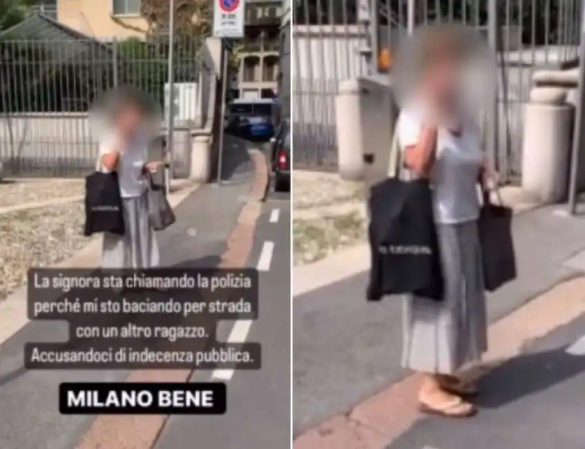 milano signora gay ragazzi bacio baci 