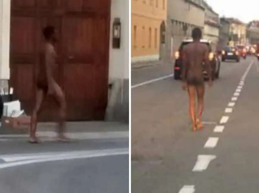 uomo nudo per le strade di milano 