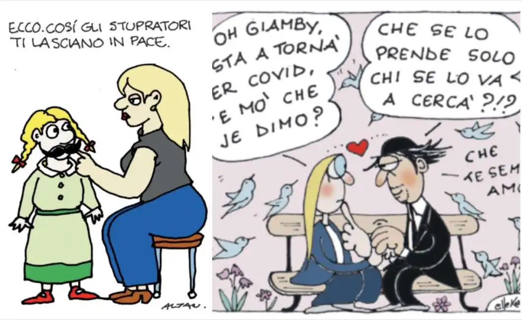 altan ed ellekappa su giambruno meloni