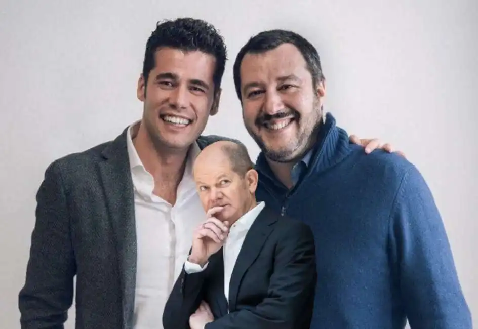 andrea crippa matteo salvini olaf scholz 