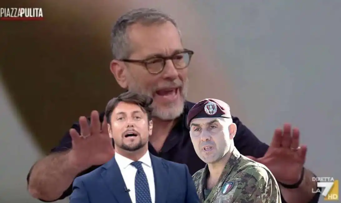 corrado formigli andrea giambruno roberto vannacci