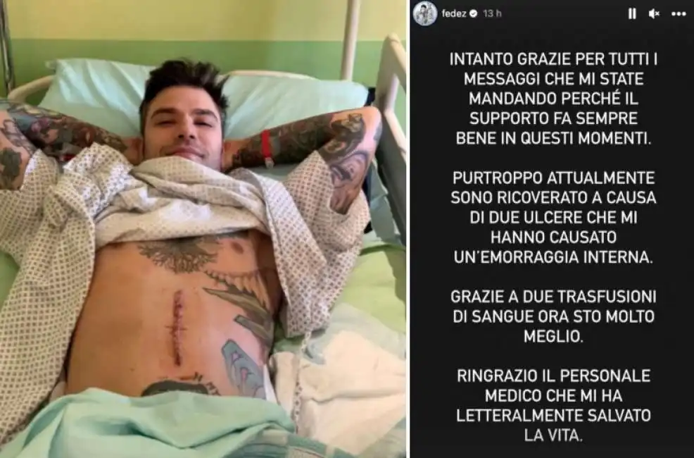 fedez chiara ferragni ospedale 