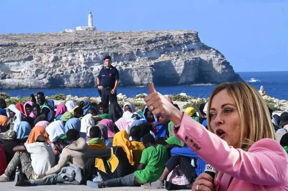 giorgia meloni lampedusa migranti