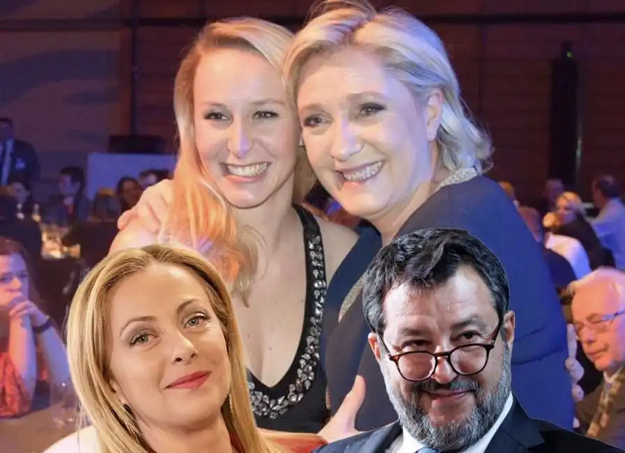 giorgia meloni matteo salvini marion marechal marine le pen

