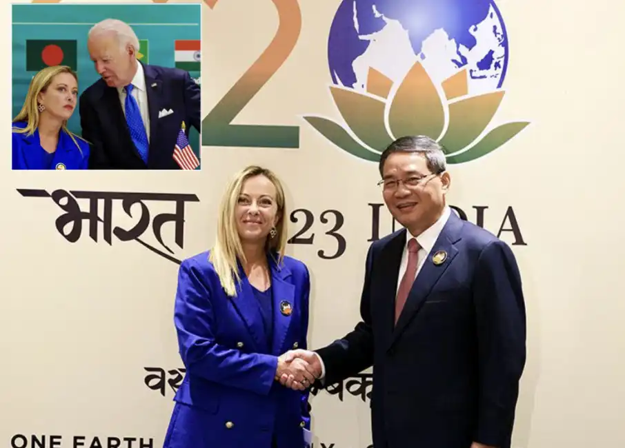 giorgia meloni via della seta cina g20 new delhi joe biden li qiang