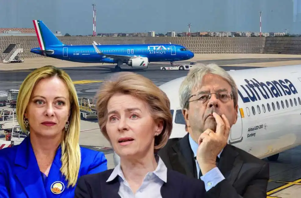 ita lufthansa giorgia meloni paolo gentiloni ursula von der leyen 