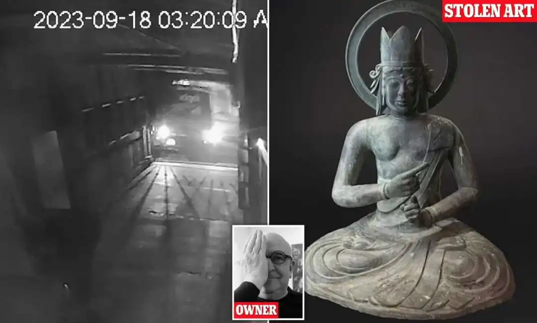 ladri rubano statua di buddha da 1,5 milioni di dollari barakat gallery 