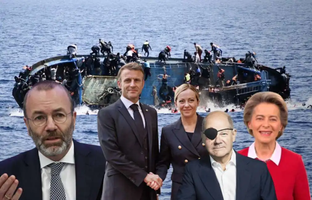 manfred weber ursula von der leyen giorgia meloni migranti emmanuel macron 