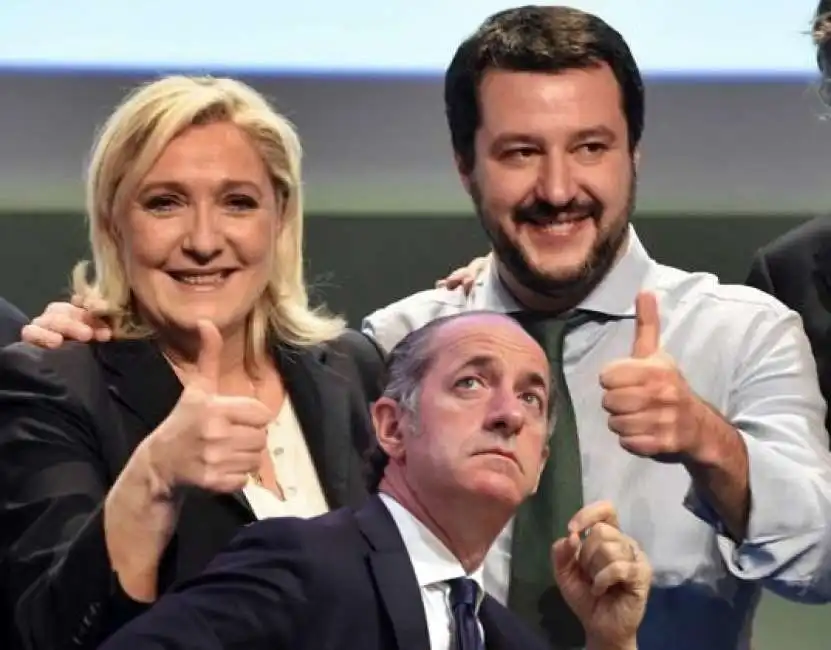 marine le pen luca zaia matteo salvini