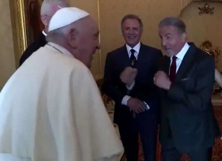 papa francesco sylvester stallone 