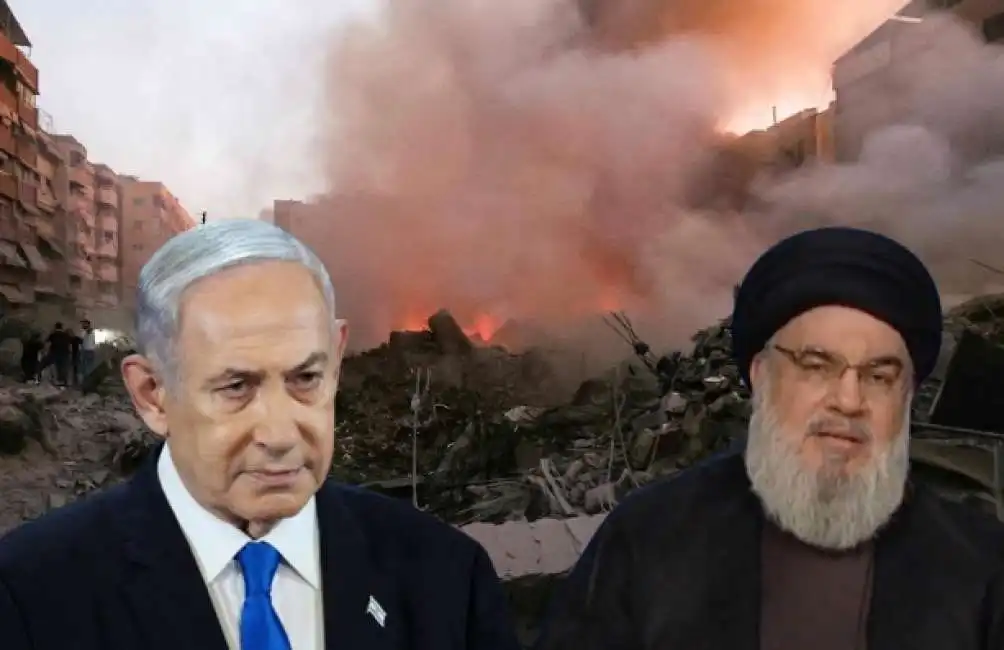 bombardamento beirut nasrallah hezbollah netanyahu