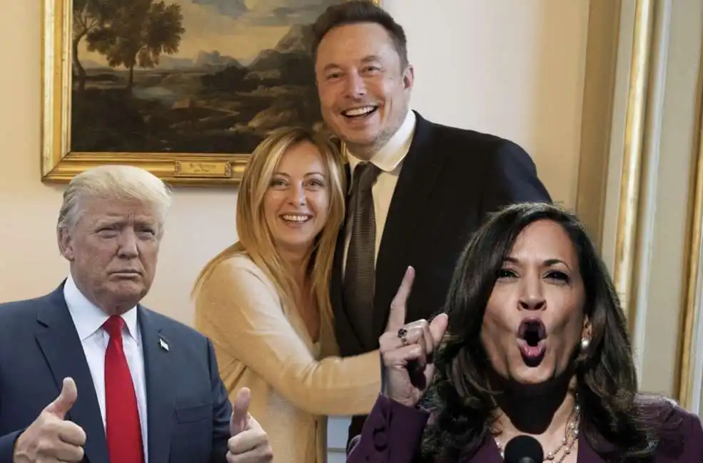 donald trump elon musk kamala harris giorgia meloni 