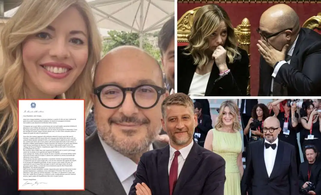 giorgia meloni gennaro sangiuliano maria rosaria boccia lettera dimissioni federica corsini alessandro giuli