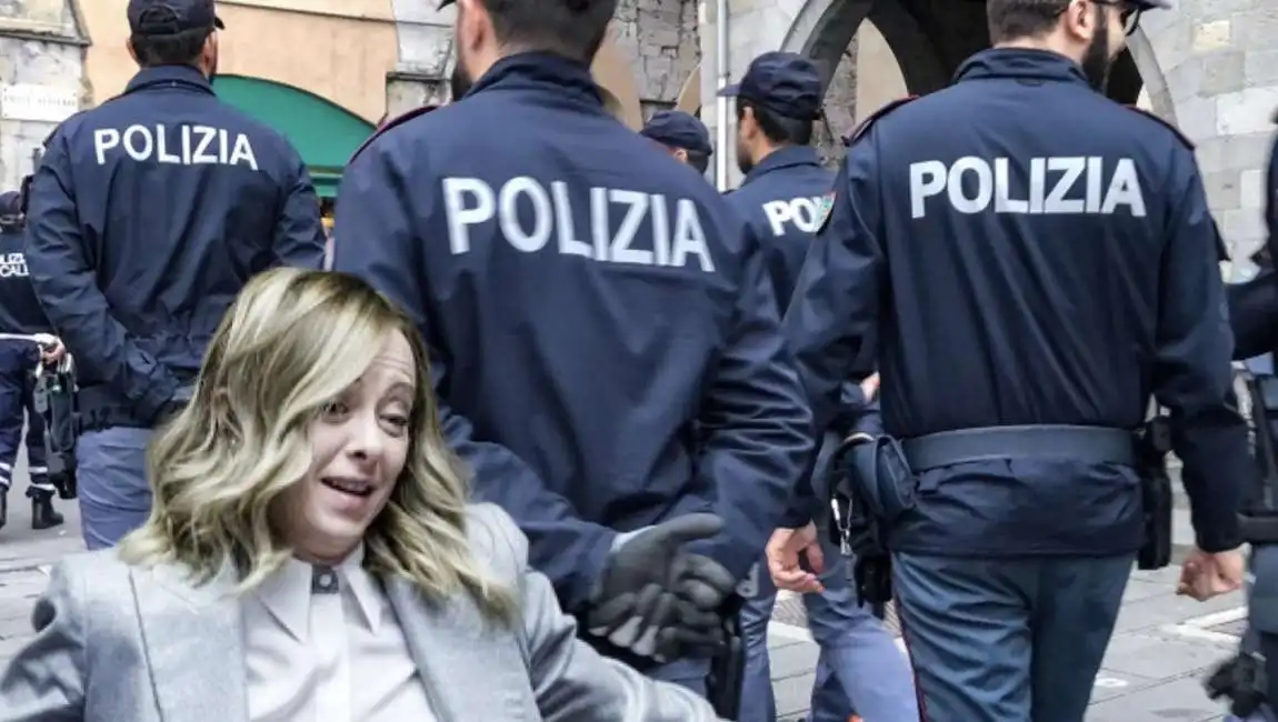 giorgia meloni polizia agenti 