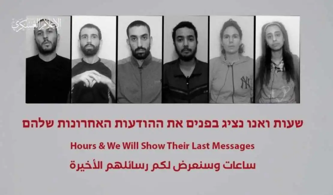 hamas pubblica un filmato dei sei ostaggi israeliani uccisi video