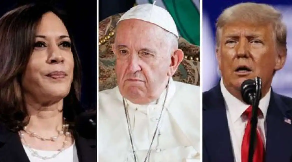 kamala harris papa francesco bergoglio donald trump