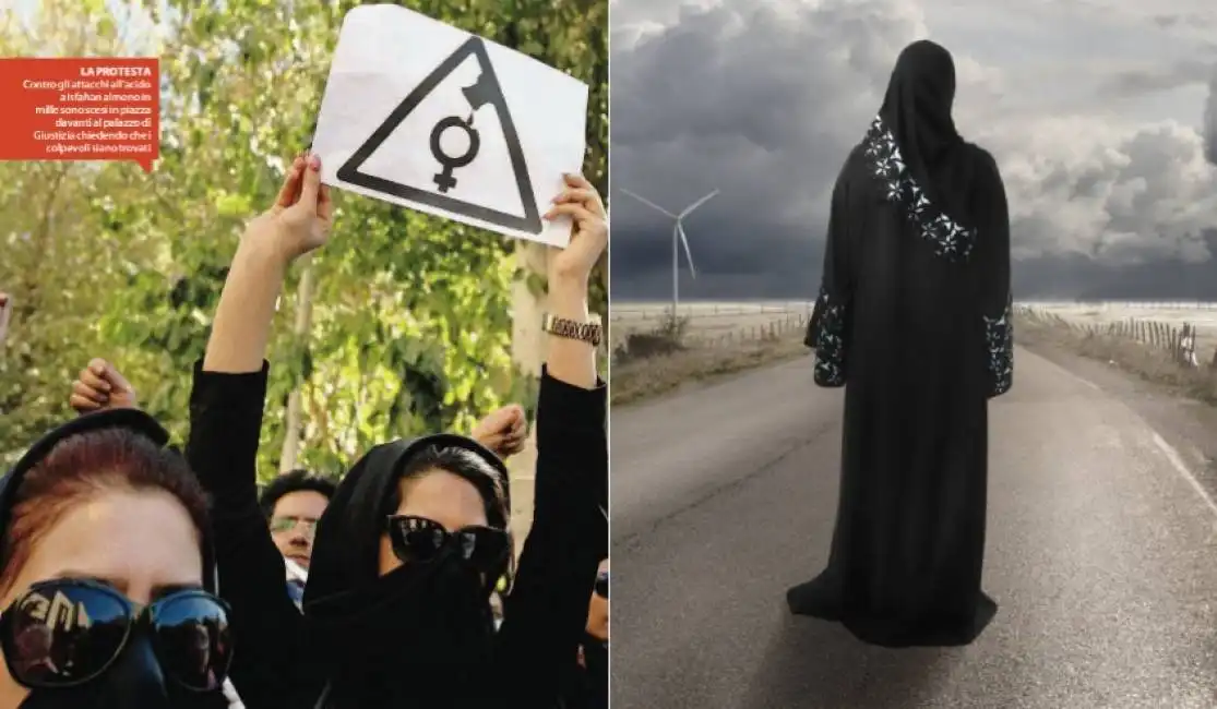 ragazze iraniane protestano