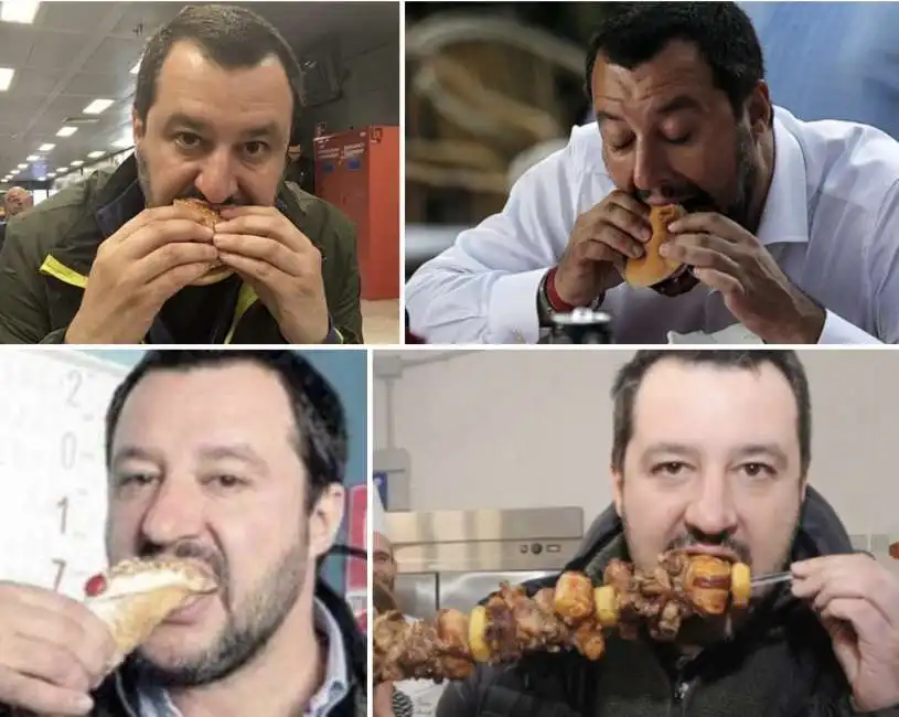 matteo salvini mangia cibo