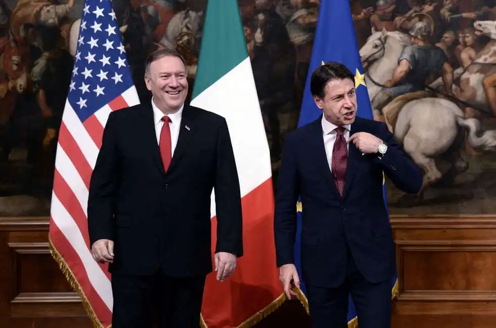 mike pompeo e giuseppe conte