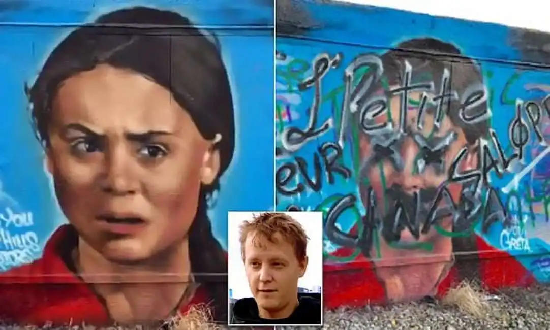 murales di greta thunberg imbrattato in canada-3