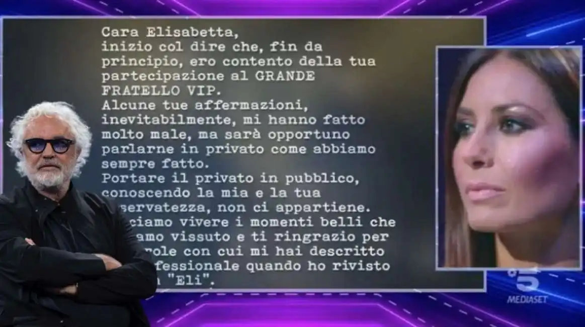 elisabetta gregoraci lettera di flavio briatore 2020gfvip