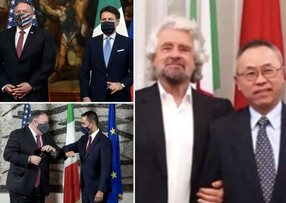 mike pompeo luigi di maio giuseppe conte beppe grillo li junhua