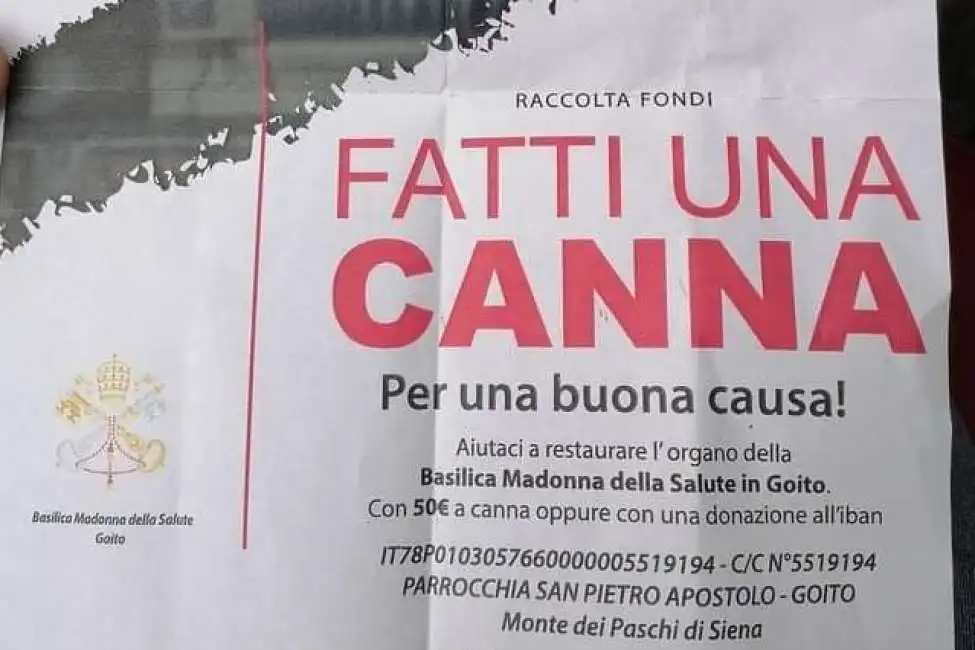 raccolta fondi fatti una canna chiesa goito