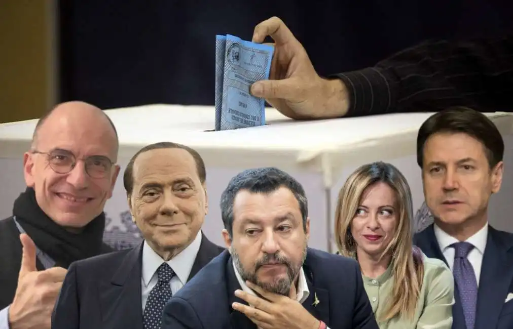 enrico letta silvio berlusconi giorgia meloni matteo salvini giuseppe conte elezioni politiche 