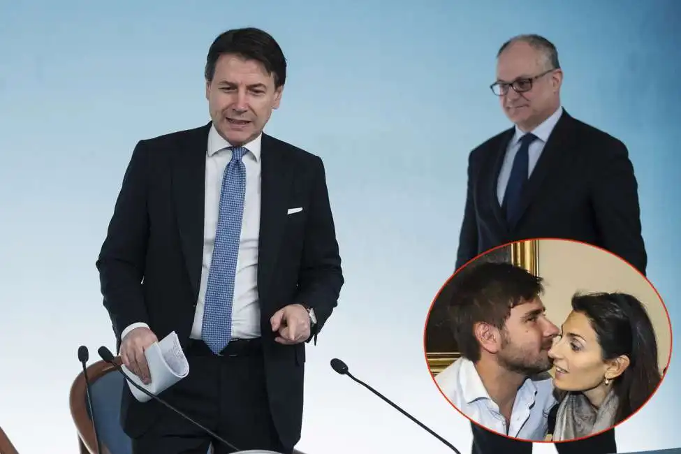 giuseppe conte roberto gualtieri alessandro di battista virginia raggi