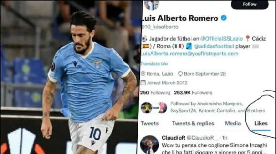 il like di luis alberto al post contro sarri