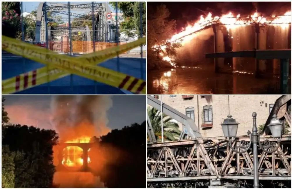 incendio ponte di ferro roma ostiense