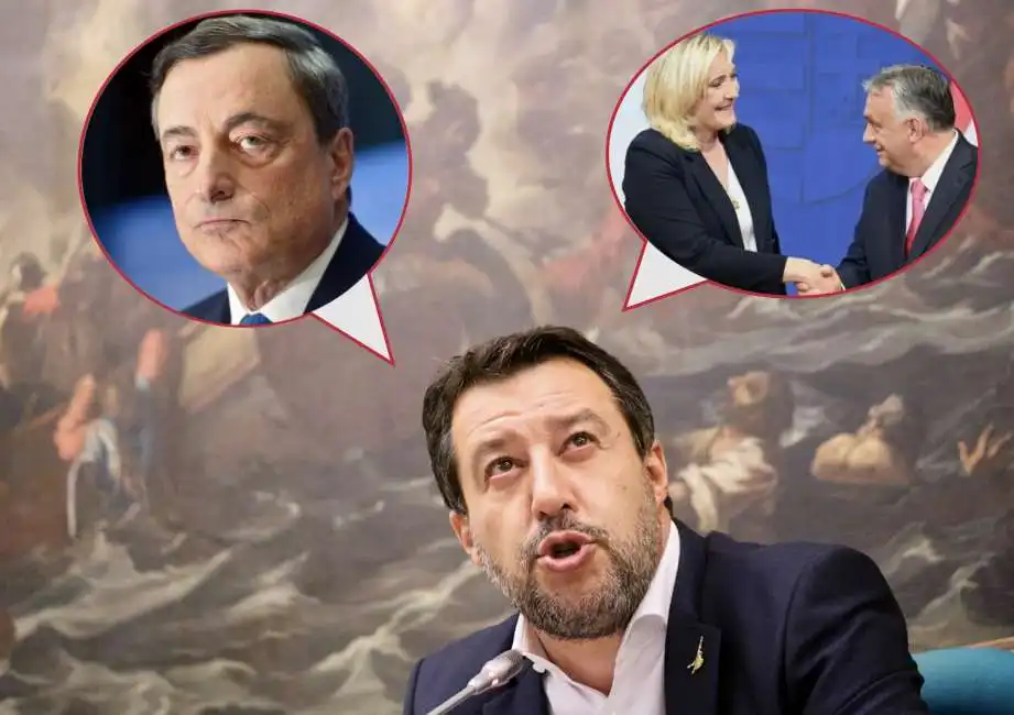 mario draghi matteo salvini marine le pen viktor orban